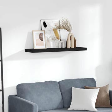 vidaXL Wandschap zwevend 90x23,5x3,8 cm MDF zwart, Verzenden, Nieuw