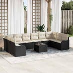 vidaXL Tuinbank Set Zwart 55 x 55 x 37 cm poly rattan, Tuin en Terras, Verzenden, Nieuw