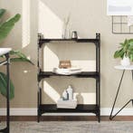 vidaXL Boekenkast 3-laags 60x30x86 cm bewerkt hout zwart, Verzenden, Nieuw