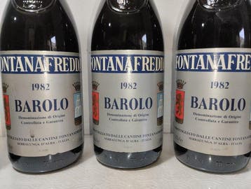 1982 Fontanafredda - Barolo - 5 Bouteilles (0,75 L), Verzamelen, Wijnen, Nieuw