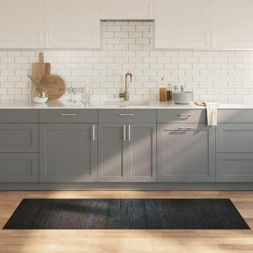 vidaXL Vloerkleed rechthoekig 70x200 cm bamboe grijs, Verzenden, Nieuw