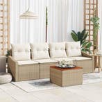 vidaXL Tuinbank Set met opslag 5 pcs Beige en Crème poly, Verzenden
