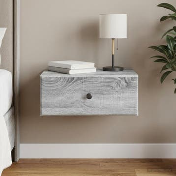 vidaXL Muurbevestigde Nachttafel Grijs sonoma 49 x 34,5 x 20, Verzenden