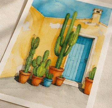 Milagros Ochea - Puerta Azul, Antiek en Kunst, Kunst | Schilderijen | Modern