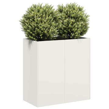 vidaXL Plantenbak 80x40x80 cm koudgewalst staal wit, Verzenden