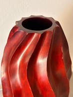 Large Sculptural Hand-Carved Wooden Vase – French