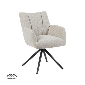 Stoel Padua | Naturel | Royal Boucle | Zwart Metalen Frame, Verzenden, Nieuw in verpakking