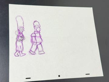 Gracie Films - Originele animatietekening van Homer, Marge, Nieuw in verpakking