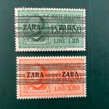 Empire allemand - Occupation de Zara 1943 - Les deux timbres