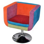 vidaXL Stoel met patchwork motief kubus stof, Maison & Meubles, Fauteuils, Verzenden