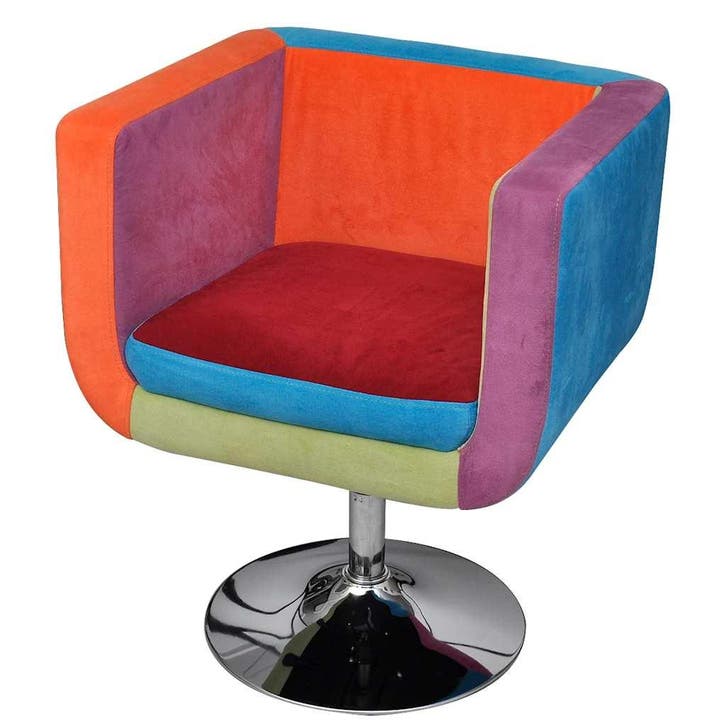 vidaXL Stoel met patchwork motief kubus stof, Maison & Meubles, Fauteuils, Envoi