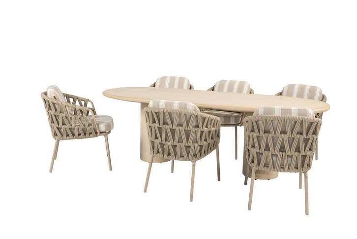 4 Seasons Outdoor Beverly tuinset latte met Hampton tafel, Jardin & Terrasse, Ensembles de jardin