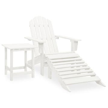 vidaXL Tuinstoel Adirondack met voetenbank tafel massief, Verzenden, Nieuw
