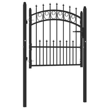 vidaXL Hekpoort EMMEN met stalen pinnen 104x87 cm zwart, Verzenden, Nieuw