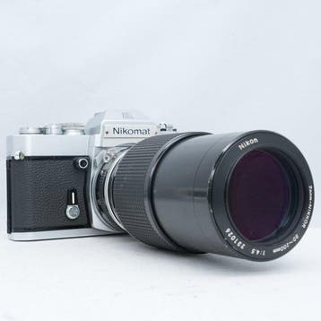 Nikon Nikomat EL Silver + Zoom-Nikkor 80-200mm F4.5 Analoge, Audio, Tv en Foto, Nieuw