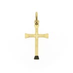 Gouden hanger van een kruis (Hanger of bedel), Handtassen en Accessoires, Bedels, Ophalen of Verzenden, Gebruikt, Goud, Overige merken