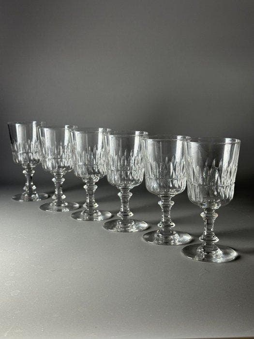 Val Saint Lambert - Drinkset (6) - Dienst THÉODORA - Kristal, Antiquités & Art, Antiquités | Verre & Cristal