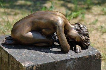 Beeld, sleeping beauty - 40 cm - Brons