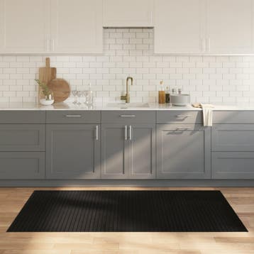 vidaXL Vloerkleed rechthoekig 100x200 cm bamboe zwart, Verzenden