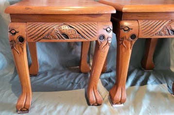 Tabouret (2) - Bois - Table basse et tabouret retravaillés