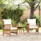 vidaXL Tuinstoelen 2 st met kussens massief acaciahout, Verzenden