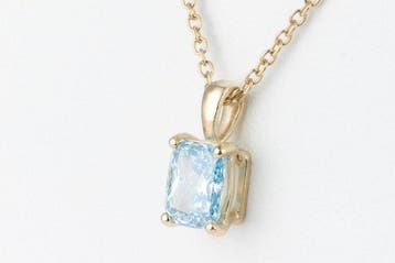 Chaîne - 14 carats Or jaune - 2.51ct. tw. Bleu Diamant