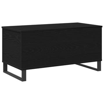 vidaXL Salontafel Zwart Eiken 90 x 44,5 x 45 cm Bewerkt hout, Huis en Inrichting, Verzenden, Nieuw