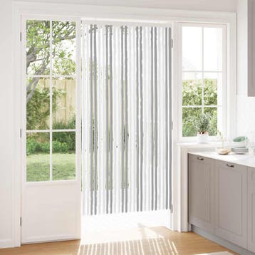 vidaXL Insecten Gordijn Chenille Lichtgrijs en wit 100 x 200, Verzenden, Nieuw