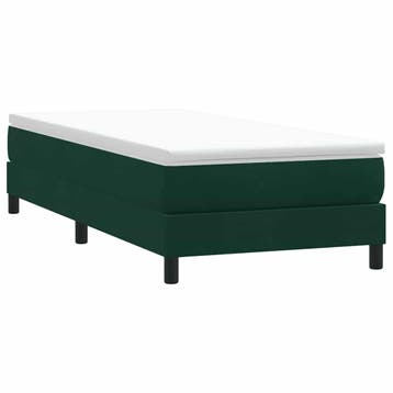 vidaXL Boxspring zonder matras fluweel donkergroen 90x210 cm, Huis en Inrichting, Slaapkamer | Bedden, Verzenden, Nieuw