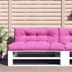 vidaXL Palletkussens 2 st stof roze, Verzenden, Nieuw