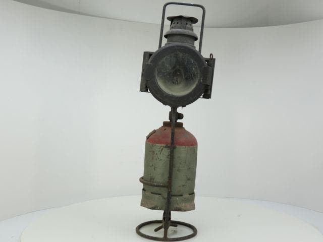 DB Flugelsignal Lampe mit Halerung und Gas Flasche NR1, Verzamelen, Spoorwegen en Tram, Overige typen, Gebruikt, Ophalen of Verzenden