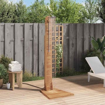 vidaXL Buitendouche 70x75x204 cm massief teakhout, Tuin en Terras, Verzenden, Nieuw