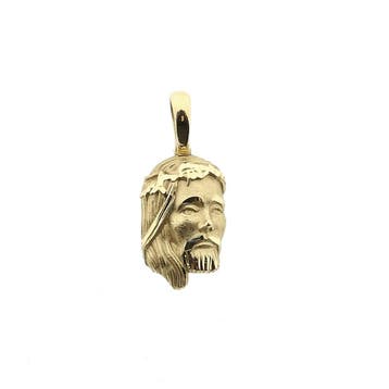Gouden hanger van Jezus met een doornenkroon, Handtassen en Accessoires, Bedels, Ophalen of Verzenden, Gebruikt, Goud, Overige merken
