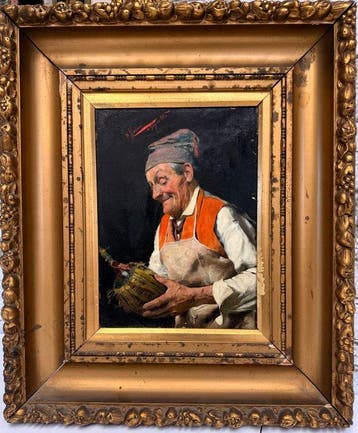 Pompeo Massani (1850-1920) - Il sorriso del buon vino, Antiek en Kunst