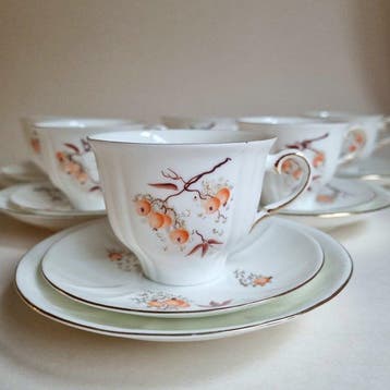 Jiesia - Service à café (18) - Porcelaine à la cendre dos -