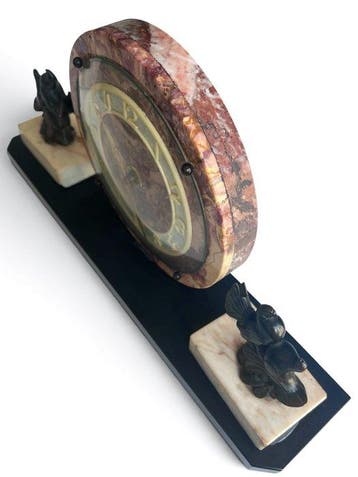 pendule de cheminée - Art déco Marbre, Bronze - 1930-1940, Antiquités & Art
