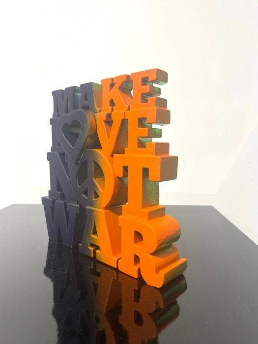 Van Apple - Make Love Not War, Antiquités & Art, Art | Peinture | Moderne