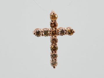 Zonder minimumprijs - Hanger - 14 karaat Roségoud - 0.56ct.