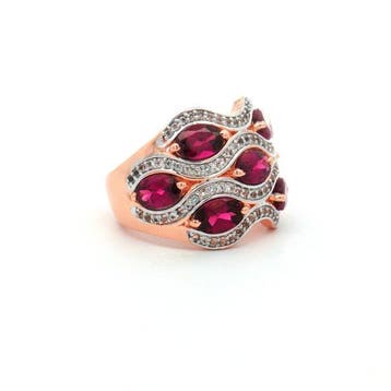 Zonder minimumprijs - Ring Zilver - 3.89ct. tw. Rhodoliet -