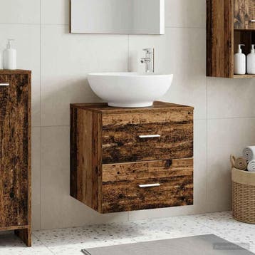 vidaXL Wandgemonteerde wastafel van een meubel Oud hout, Verzenden, Nieuw