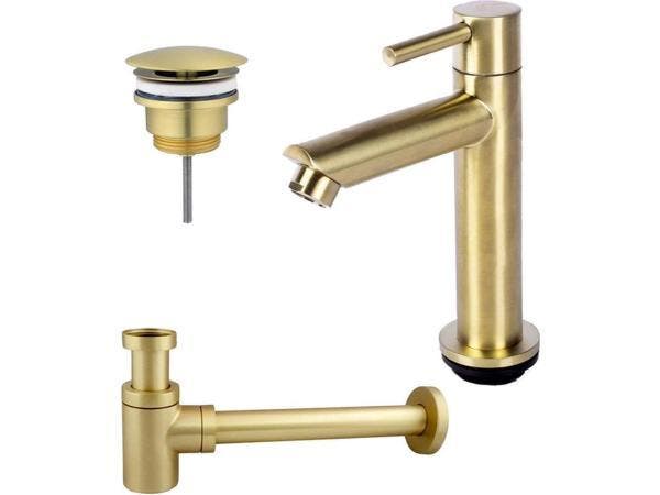 Veiling - Toiletkraan set met afvoer en design sifon geborst, Bricolage & Construction, Sanitaire