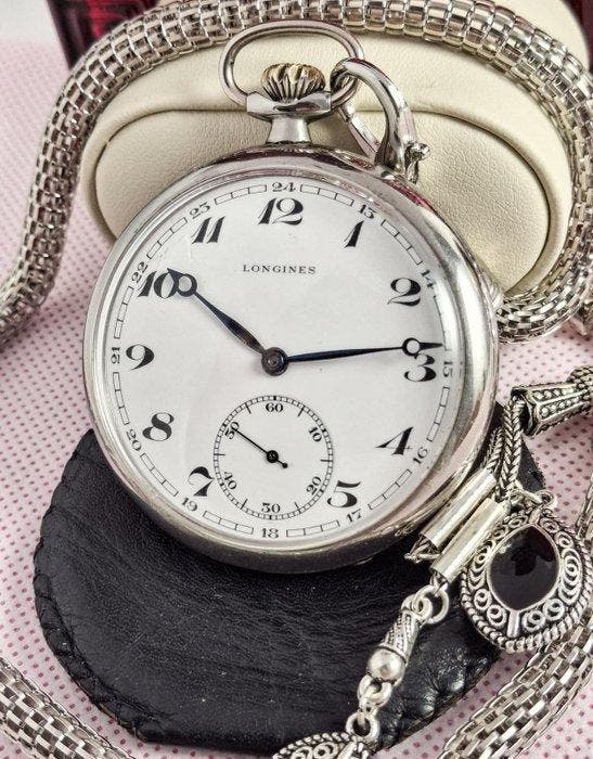 Longines - Pocket Watch - Cal 37.93 - Swiss Made - Porcelian, Handtassen en Accessoires, Horloges | Heren