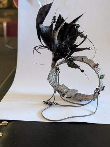 Statue, Daniel Swarovski armband - 13 cm - Rhodium - 1990