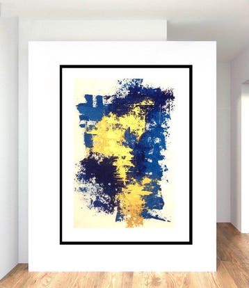 Dam Domido - Blue golden dream - 120 x 80 cm - White