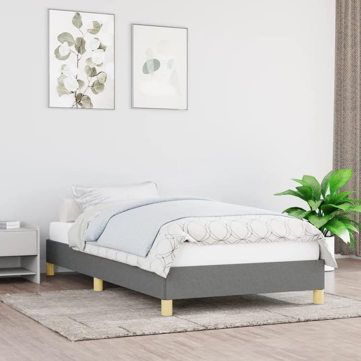 vidaXL Bedframe zonder matras 80x200 cm stof donkergrijs, Maison & Meubles, Chambre à coucher | Lits, Envoi