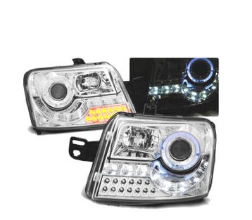 PHARES POUR FIAT PANDA 03 LED ANGEL EYES CHROMÉ, Verzenden