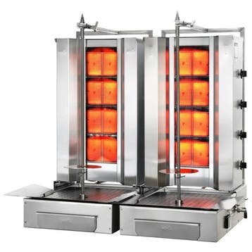 Dönergrill | SERIE F | Gas | 2x 4 Branders | 22.4kW (8x, Verzenden, Nieuw in verpakking