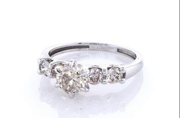 Zonder minimumprijs - Ring - 14 karaat Witgoud - 0.99ct. tw.
