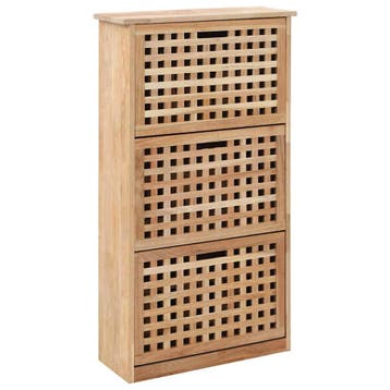 vidaXL Schoenenkast 55x20x104 cm massief walnotenhout, Verzenden