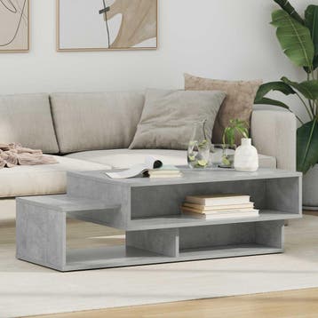 vidaXL Salontafel Beton Grijs 105 x 50 x 32,5 cm Bewerkt, Huis en Inrichting, Verzenden, Nieuw